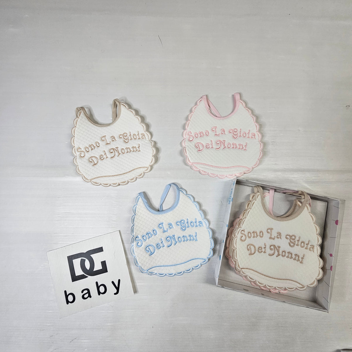 Bavetta ricamata neonato “Gioia dei nonni ” – Art. IR389/3 🍼✨ (Copia)