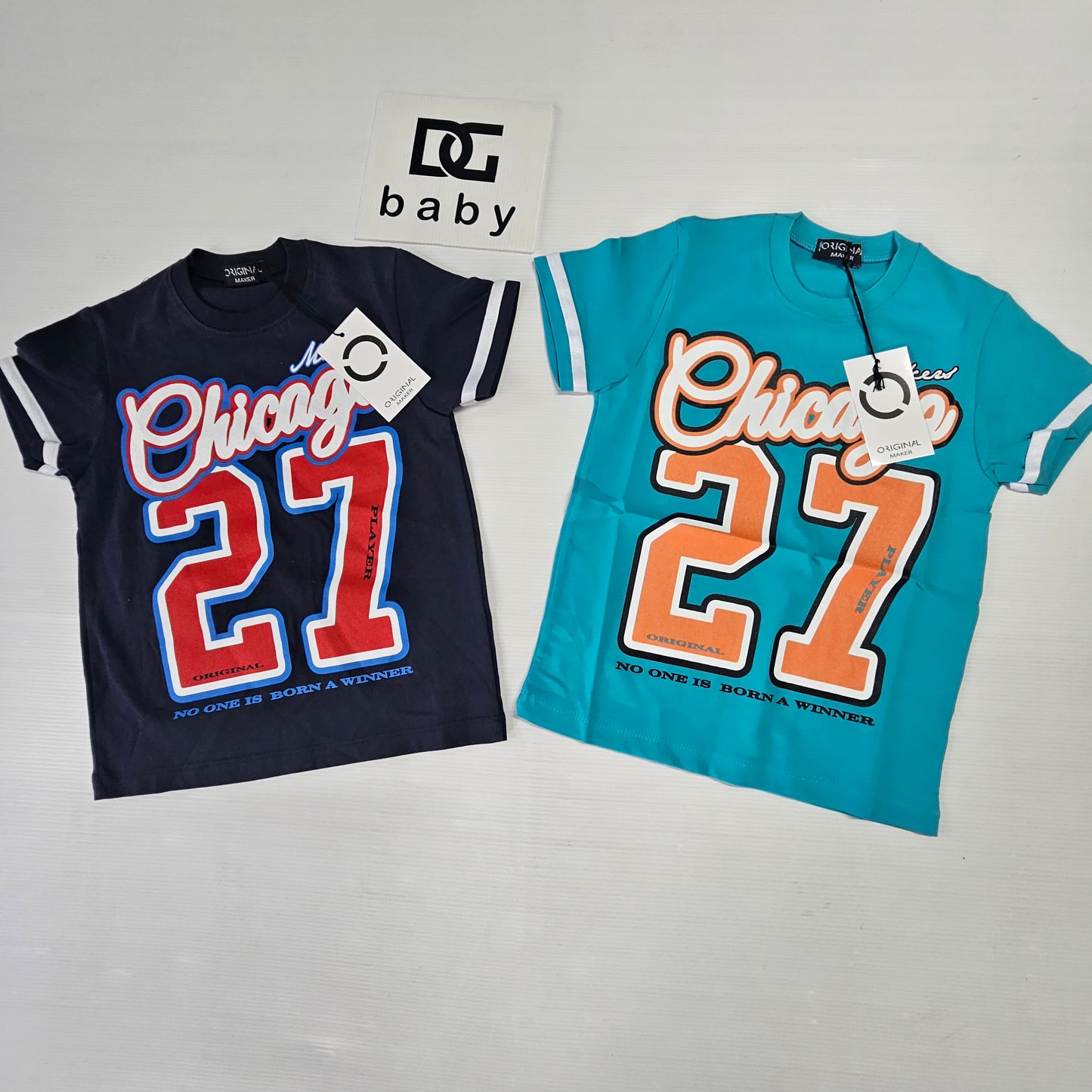 T-shirt bambino “Chicago 27” in cotone stampa sportiva