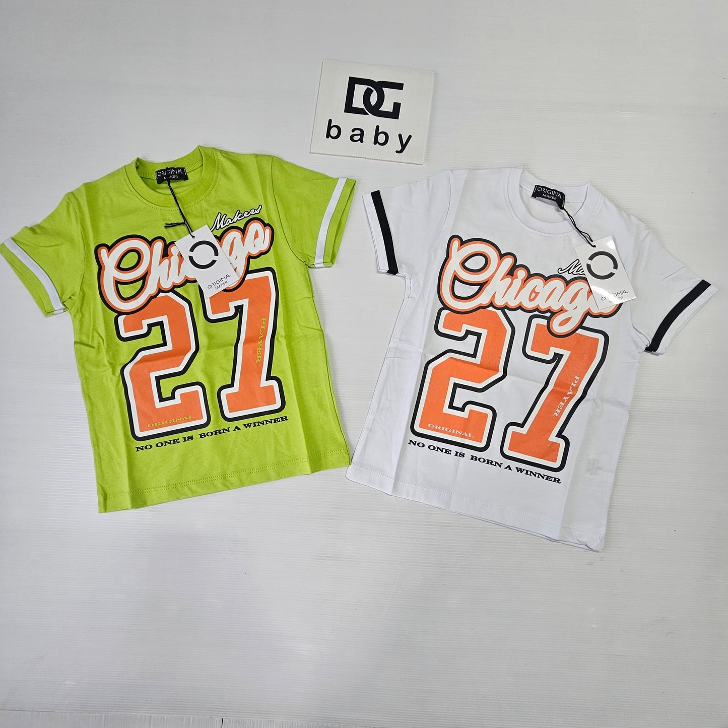 T-shirt bambino “Chicago 27” in cotone stampa sportiva