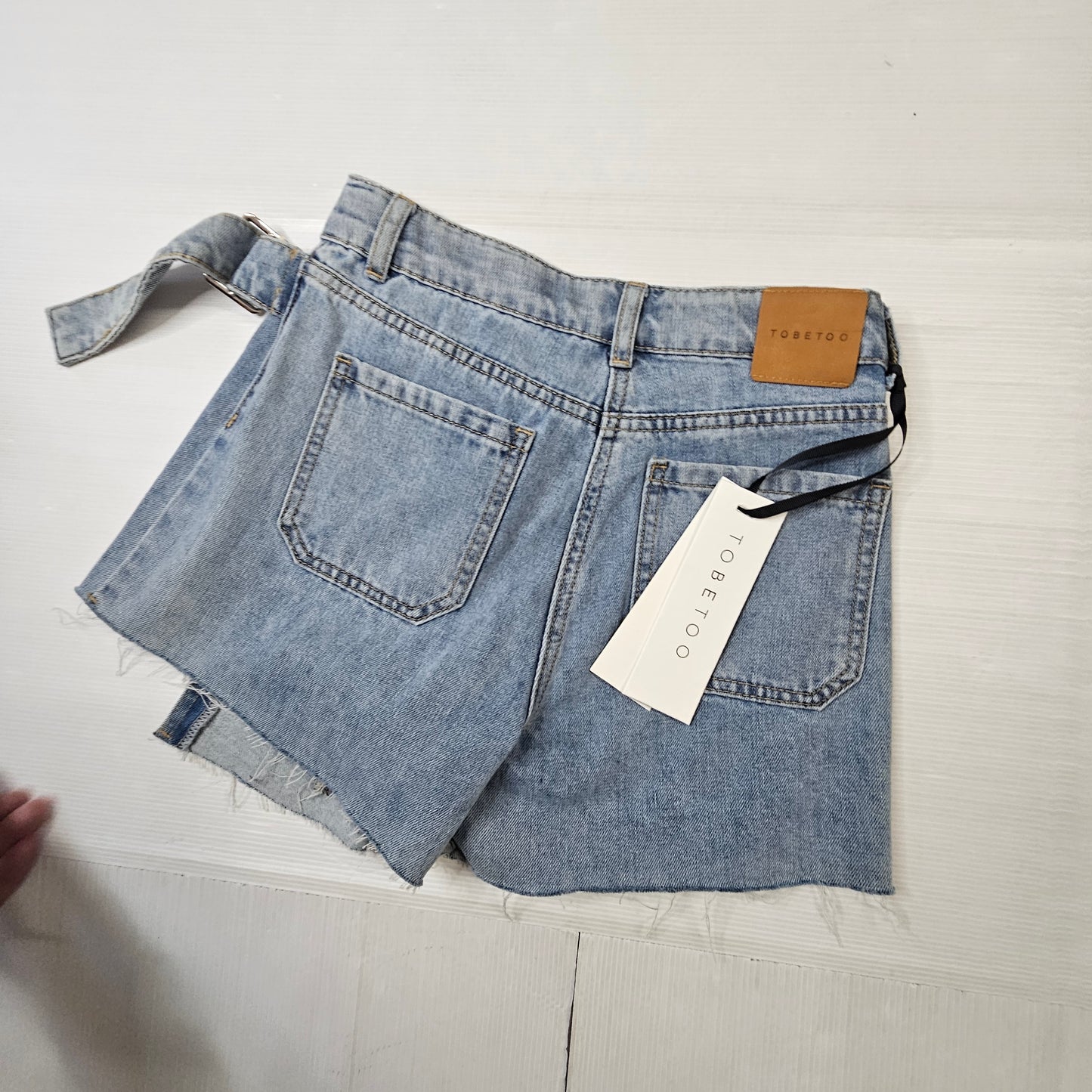 Pantagonna Jeans Bambina Tobetoo con Strass e Cintura Denim Chiaro
