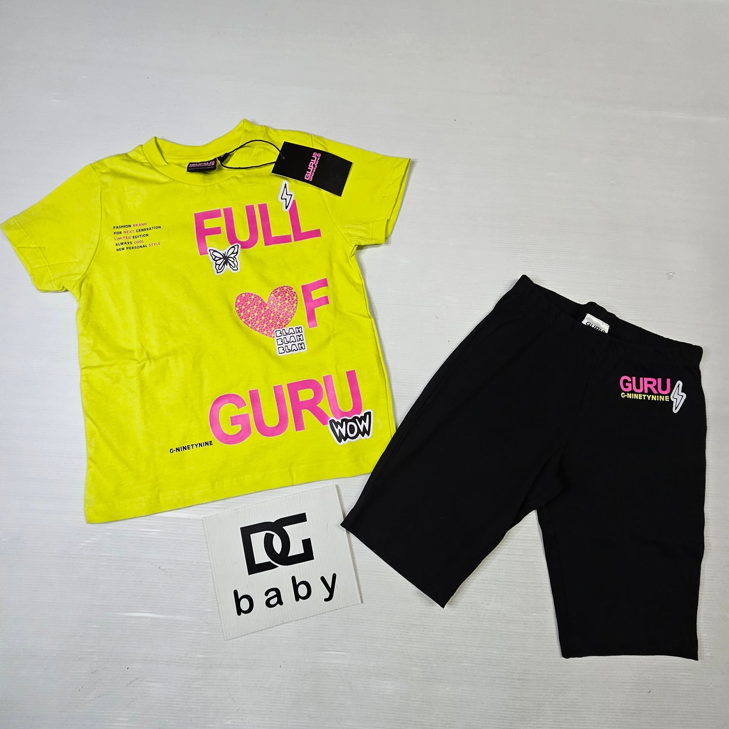 Completo bimba Guru 722GGK00261 Lemon t-shirt + short
