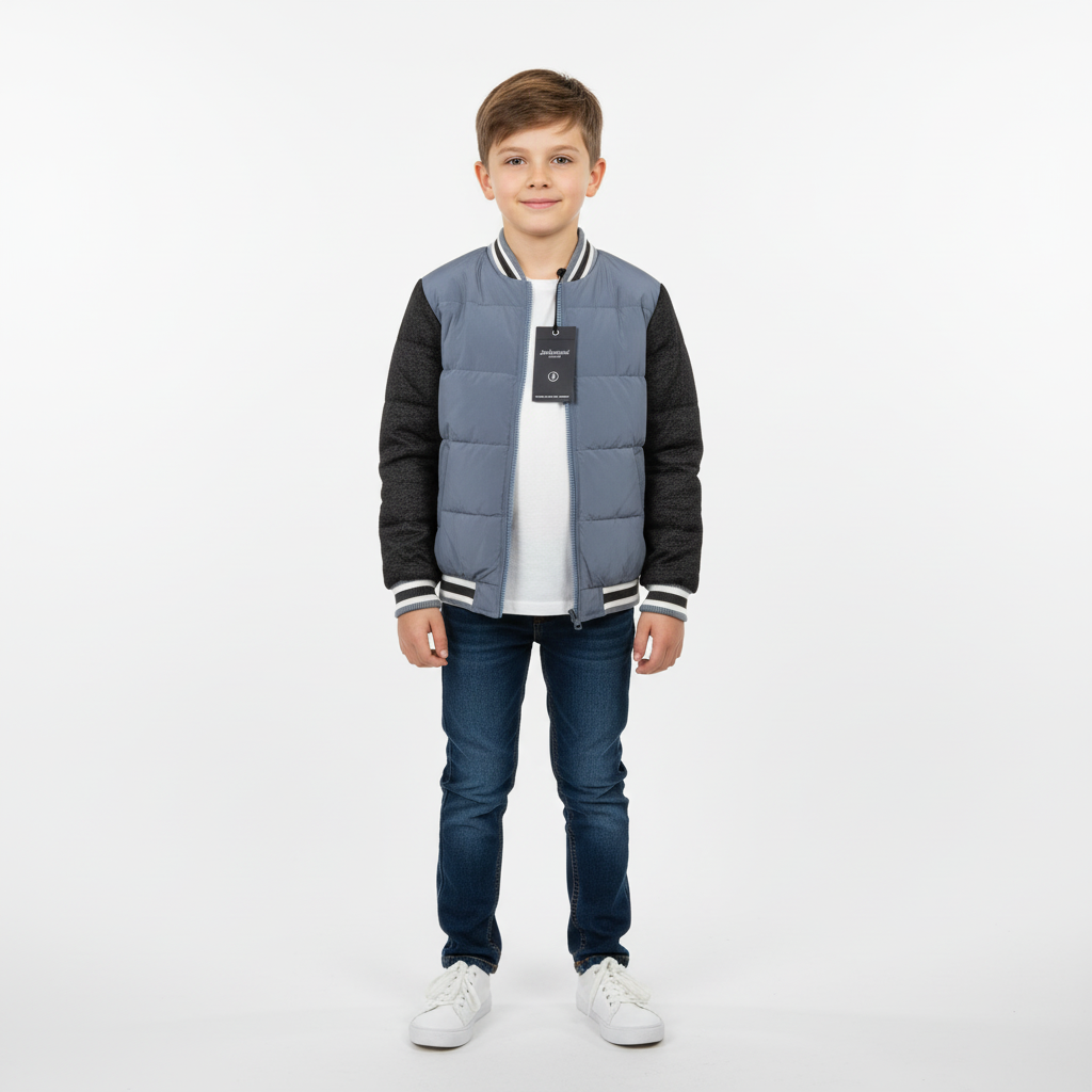 JECKERSON JI1340 – Giubbino Grigio con Maniche in Lana 🧥⚡