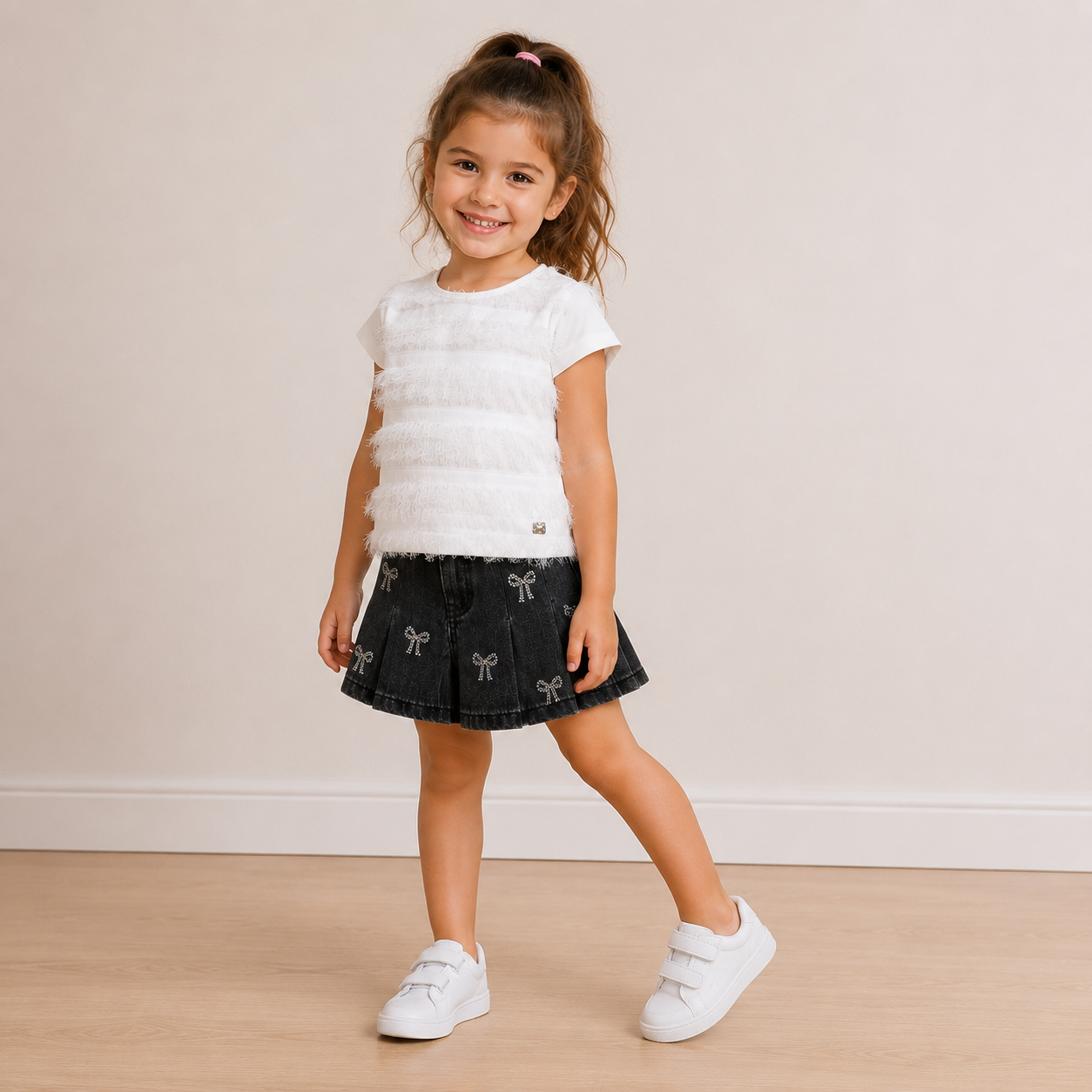 Completo Bambina Manila Grace – White Glam Bow