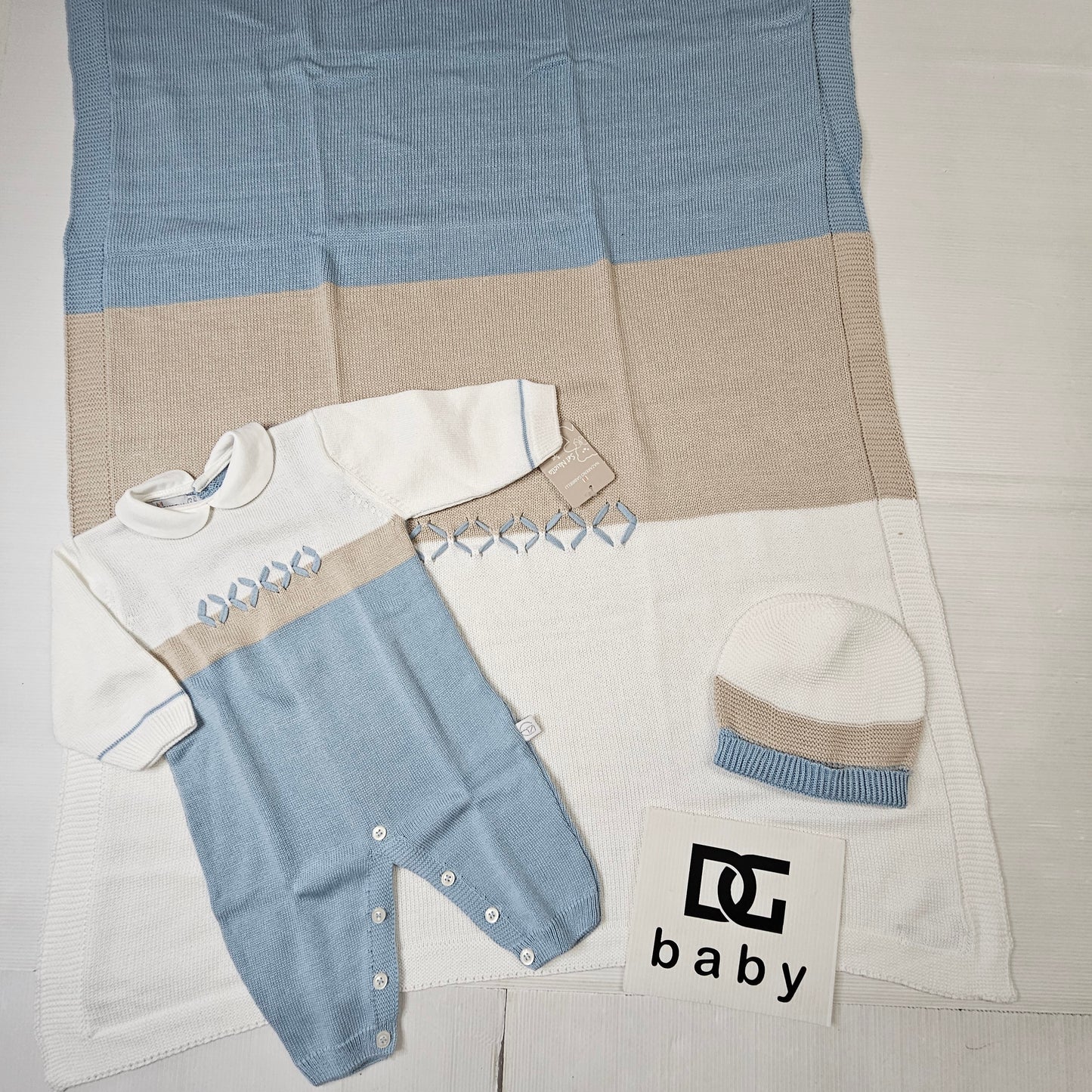 🧶 Set Nascita Smacchinato 3 Pezzi NG-3485 🧶