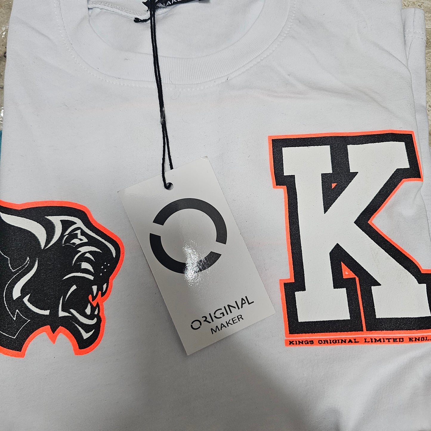 T-shirt bambino “Kings Panther” in cotone stampa fluo