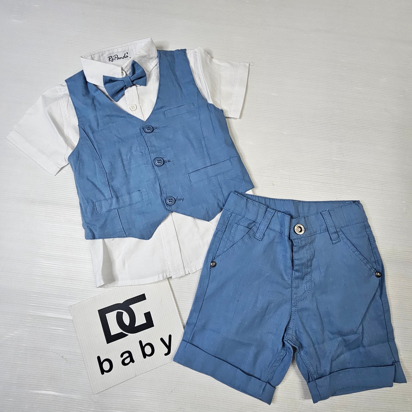 Completo bambino “Elegance Baby” camicia + gilet + bermuda