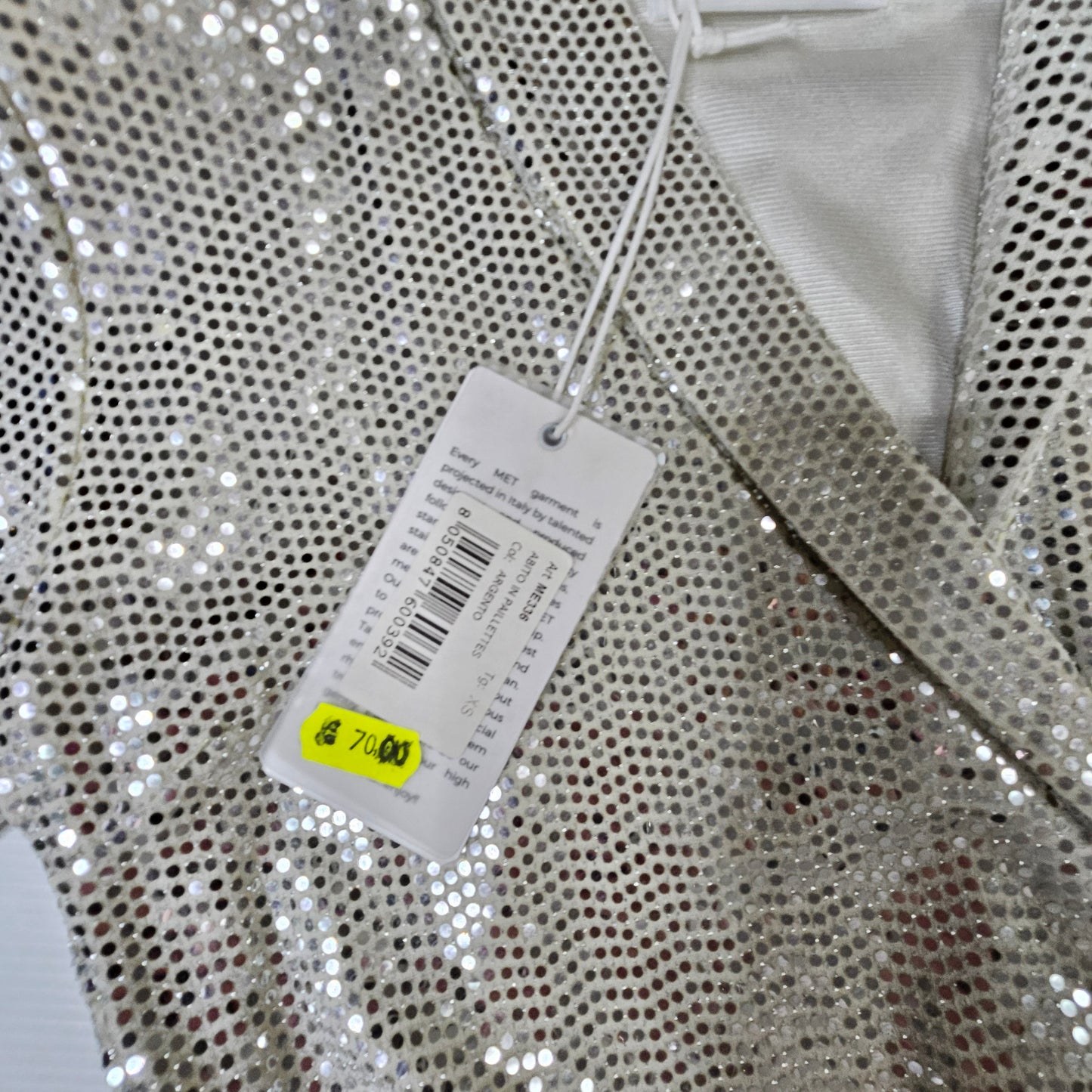 Tutina bimba MET ME205 oro effetto paillettes con cintura