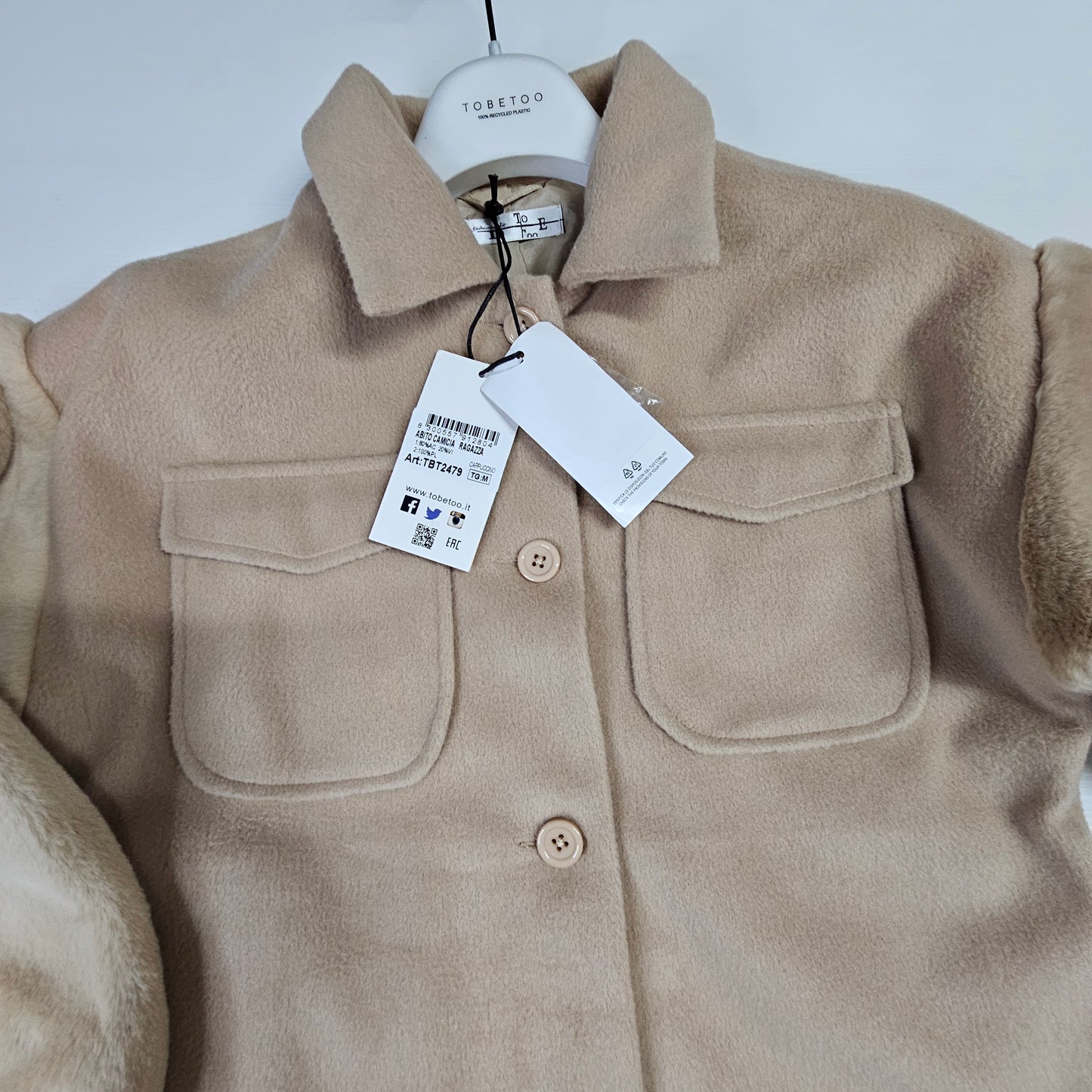 cappotto camicia ragazza TBT2479
