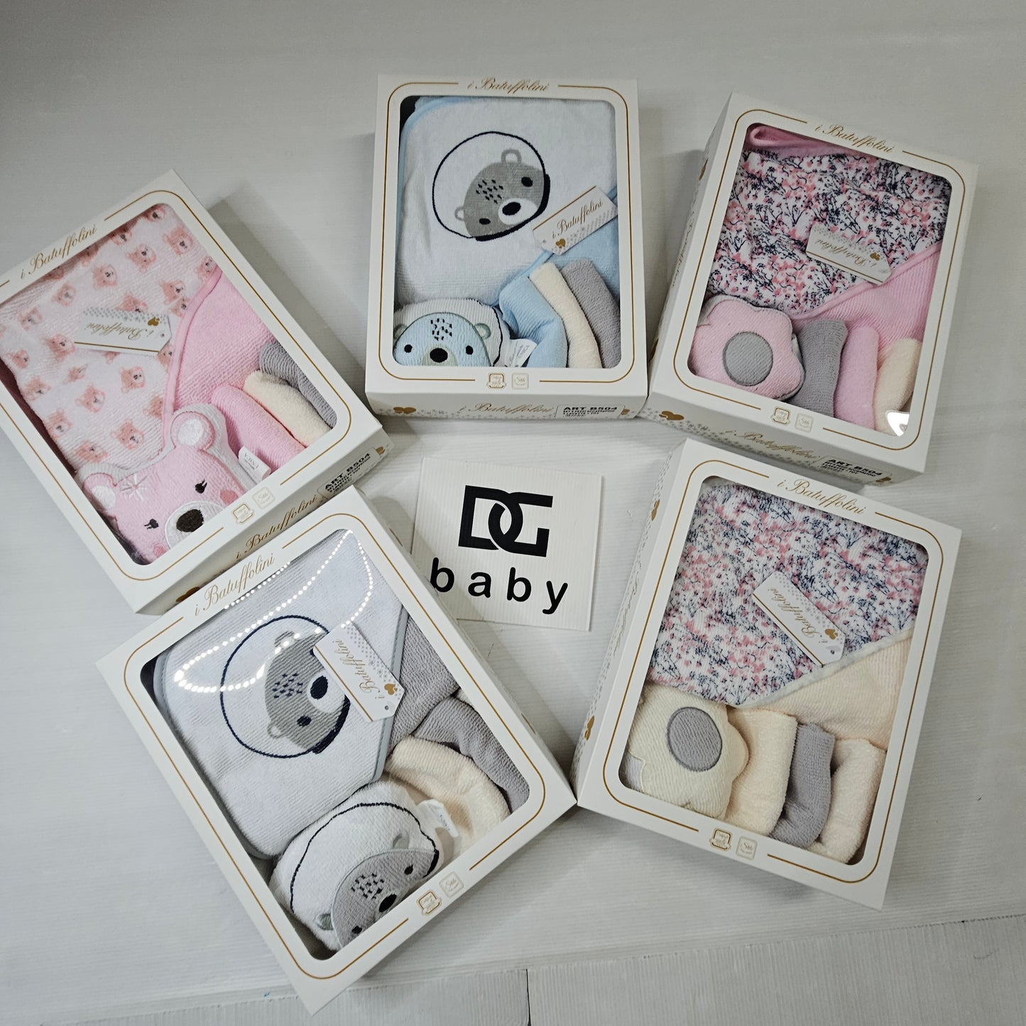 ๐ Set Bagno Neonato 5 Pezzi Batuffolini ART B504 ๐งธ