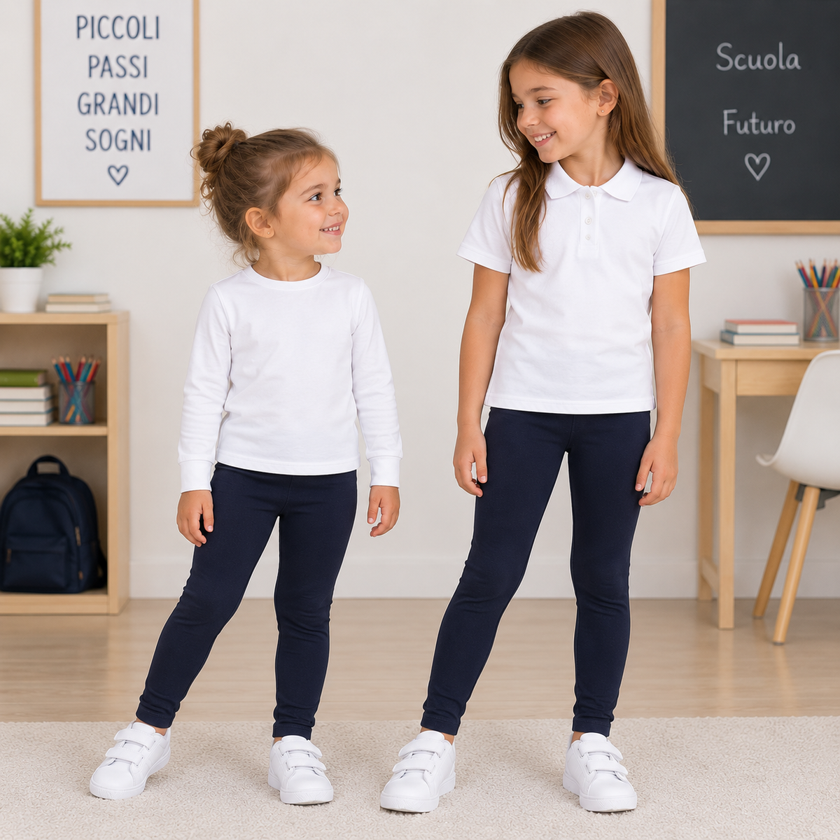 Leggings Bambina Blu Basic
