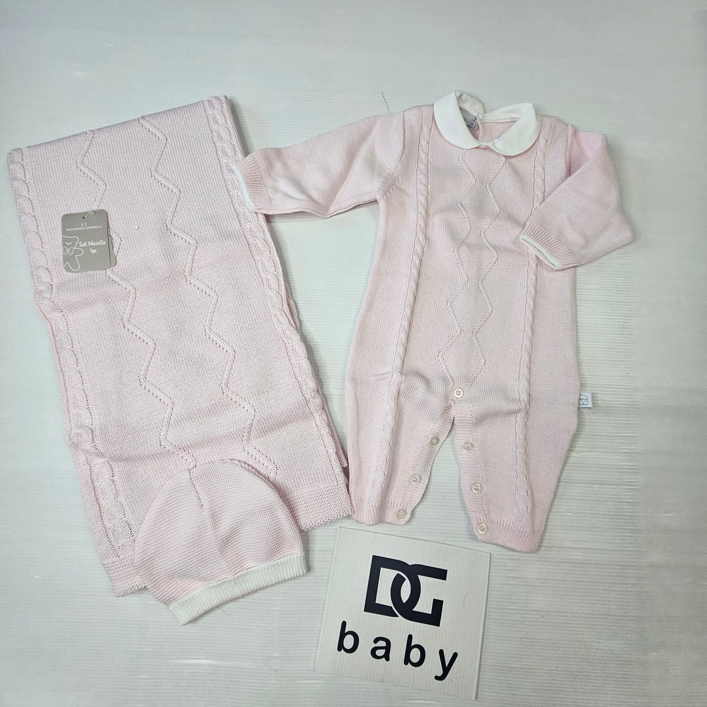 🧸 Set neonato 3 pezzi in maglia – NG-3485/13 👶🤍