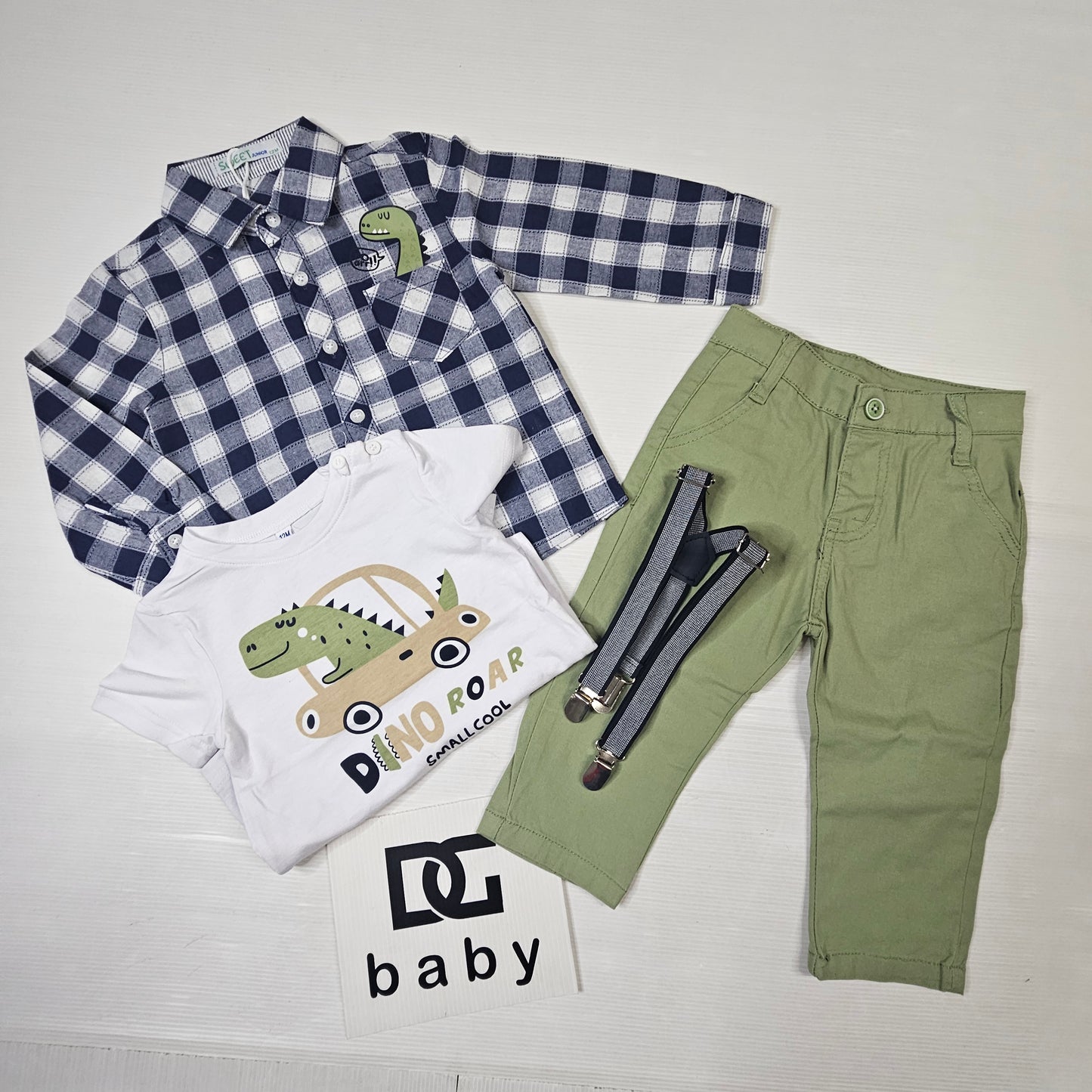 Completo 3 Pezzi Neonato “Dino Adventure” 🦖💚