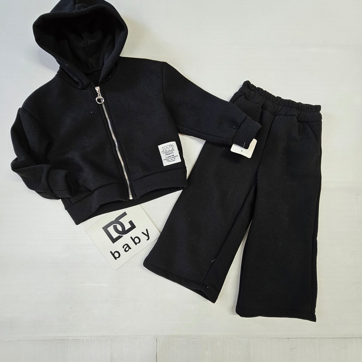 Completo “Zip & Comfort” felpa con cappuccio + pantalone svasato