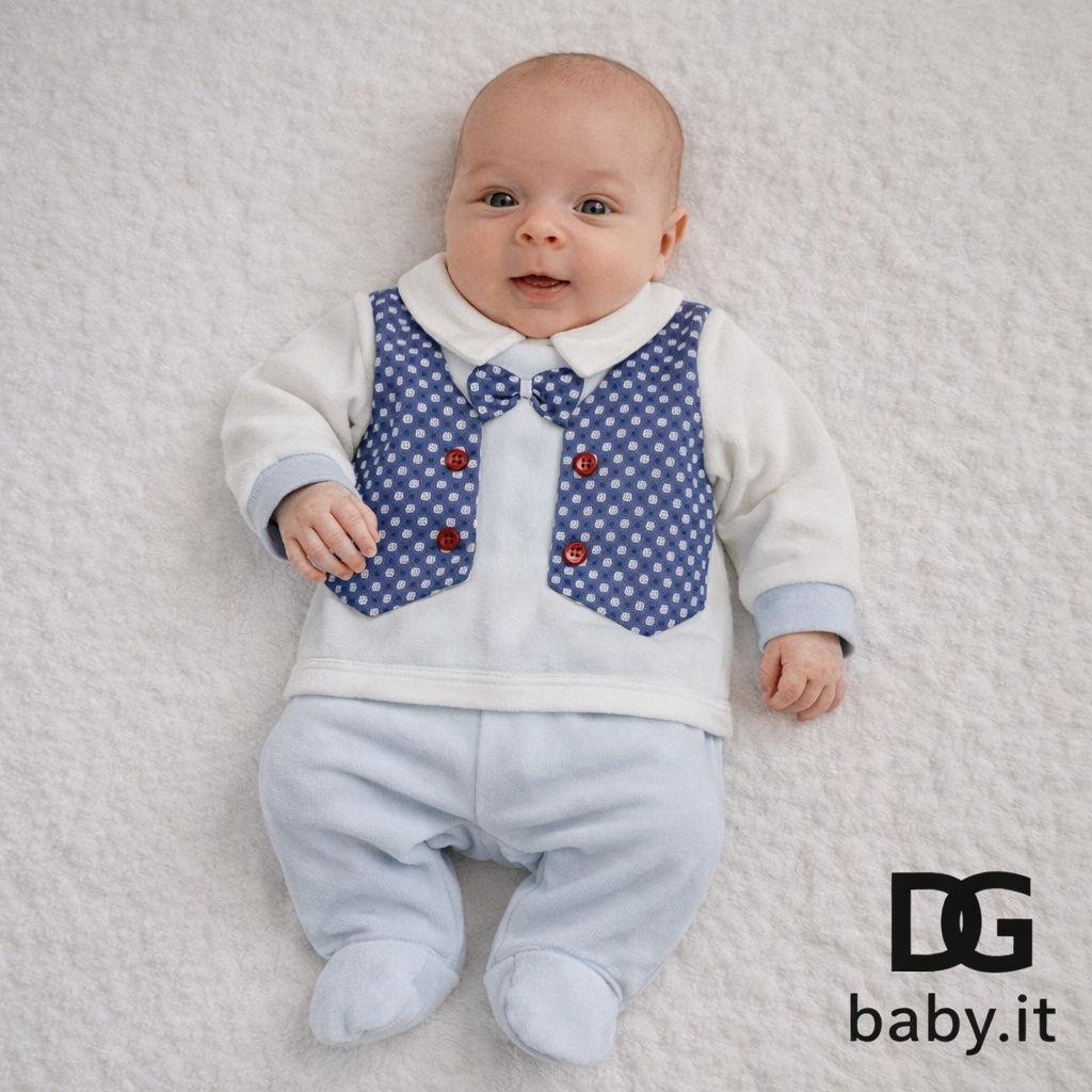 🍼 Completo ciniglia “Gilet Fantasia” – La Margherita – Art. 39075
