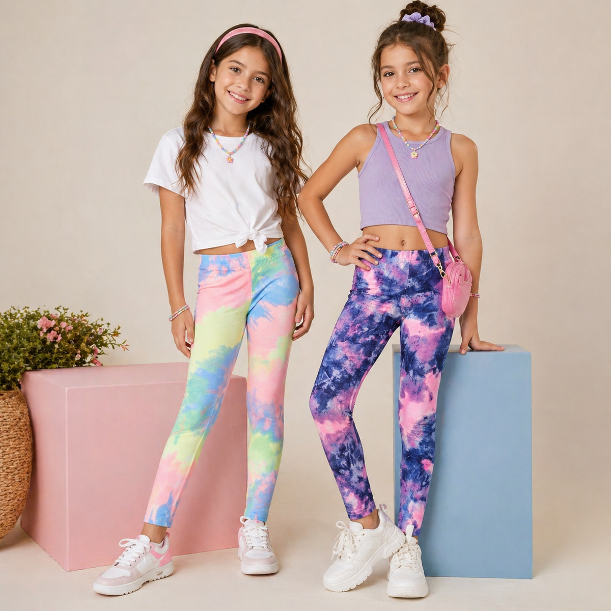 🌈 Leggings tie-dye bimba