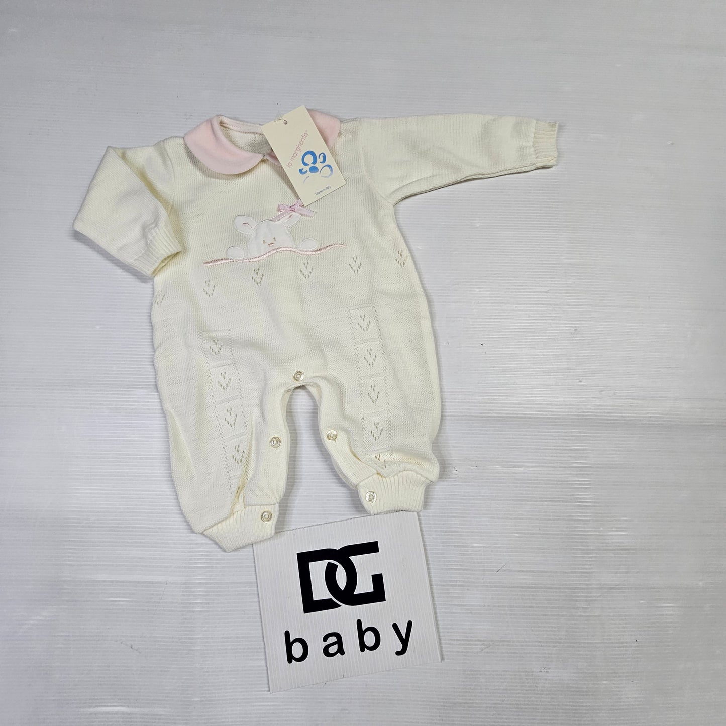Tutina Neonata in Misto Lana con Ricamo โ Art. 23410 ๐โจ