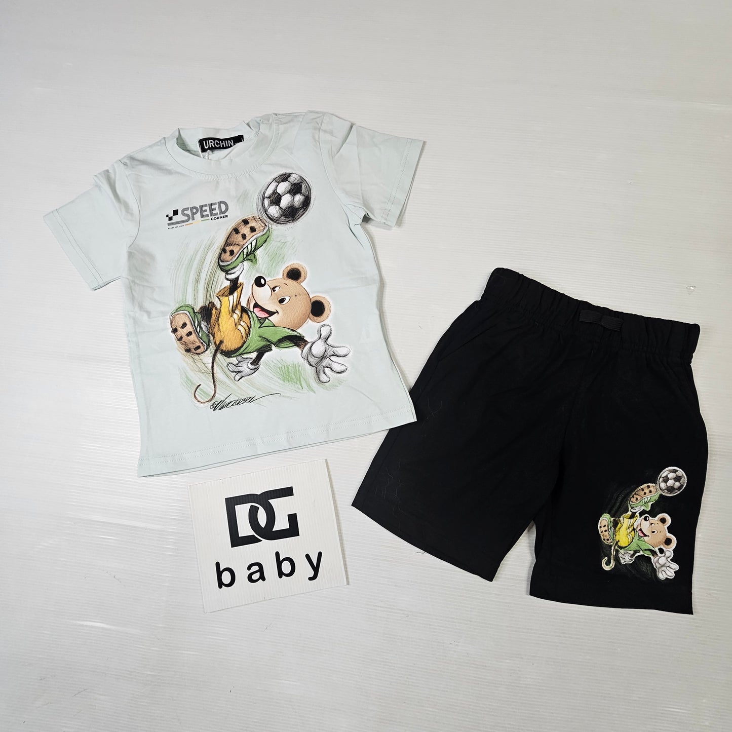 Completo bambino “Play Bear” t-shirt + bermuda cotone