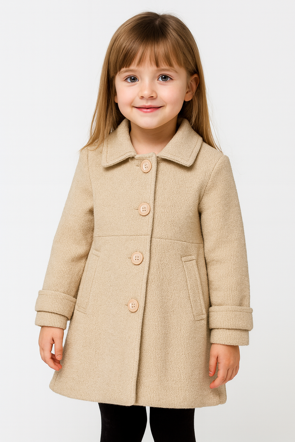 Cappottino Bimba in Maglia β Beige Elegante π€β¨