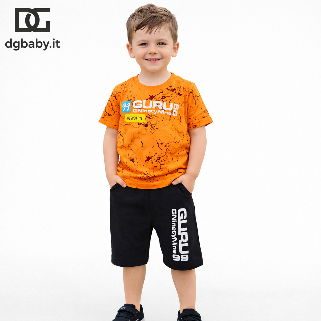 Completo bimbo Guru 72B6K0033K Arancio t-shirt + short