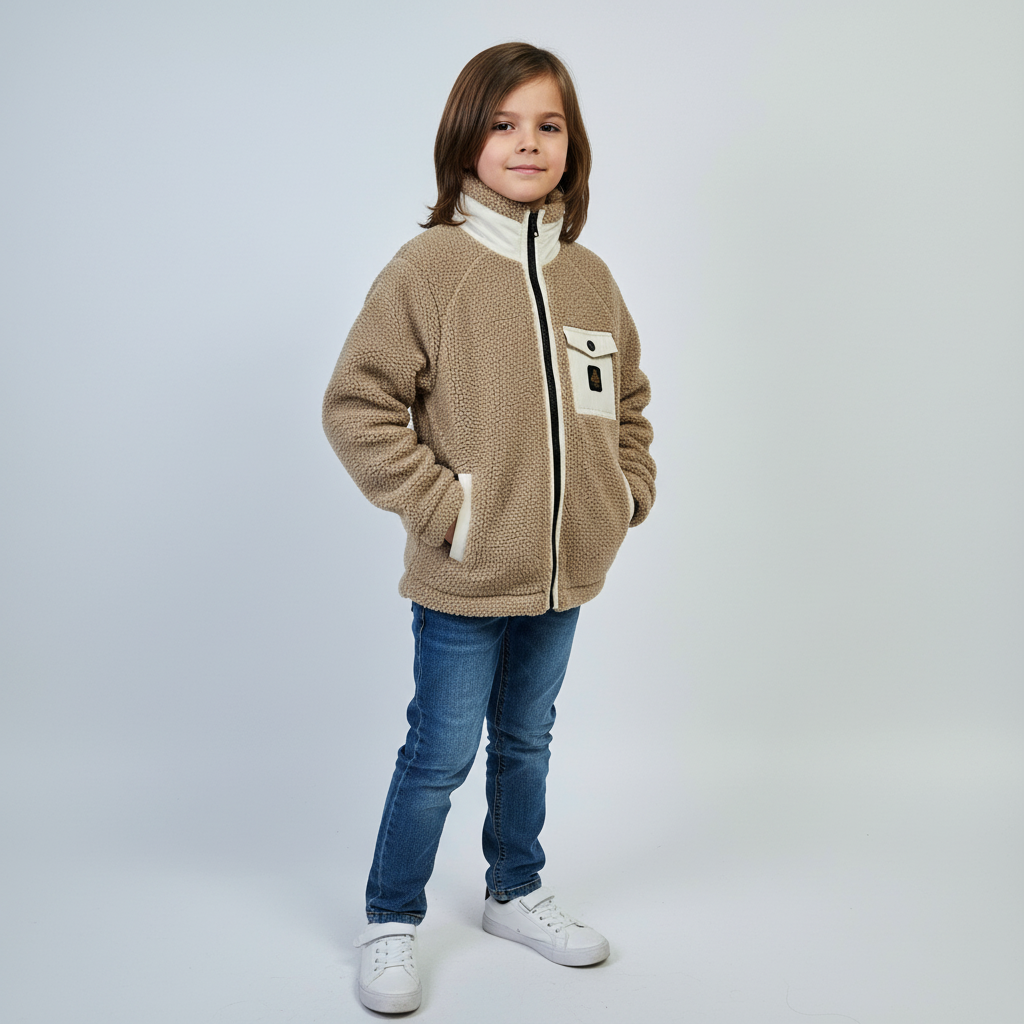 REFRIGWEAR RW762 – Giacca Teddy Beige con Dettagli a Contrasto 🧸✨