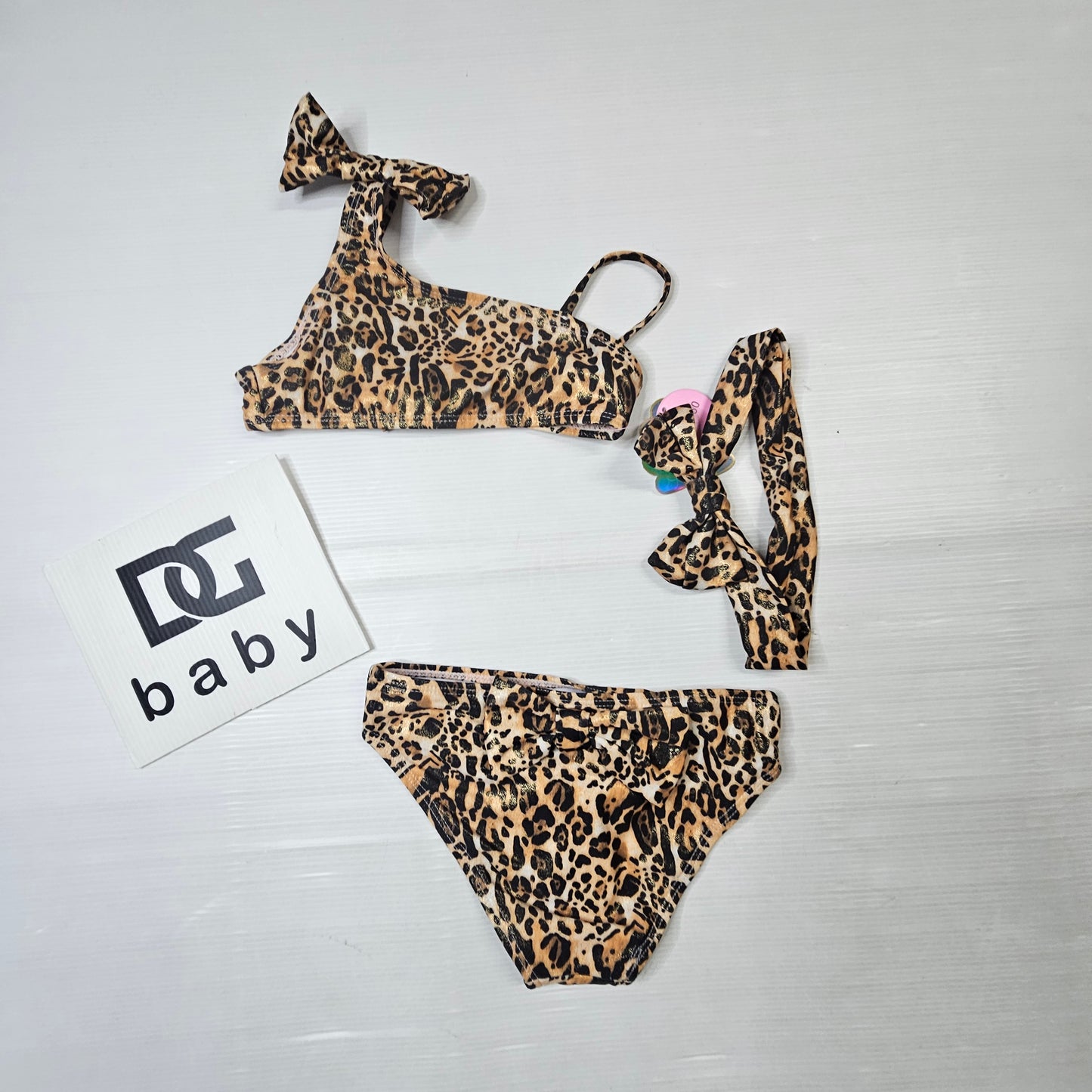 Costume Bikini Leopardato con Fiocchi