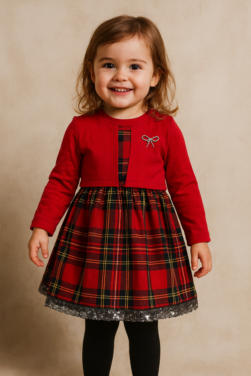 ❤️ Vestitino Scozzese Fiocco Baby