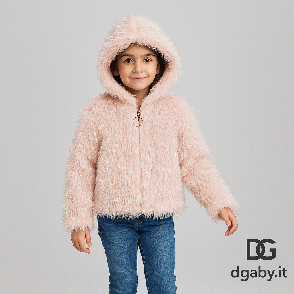 🤍 Giacca Eco-Pelliccia Glitter Ragazza
