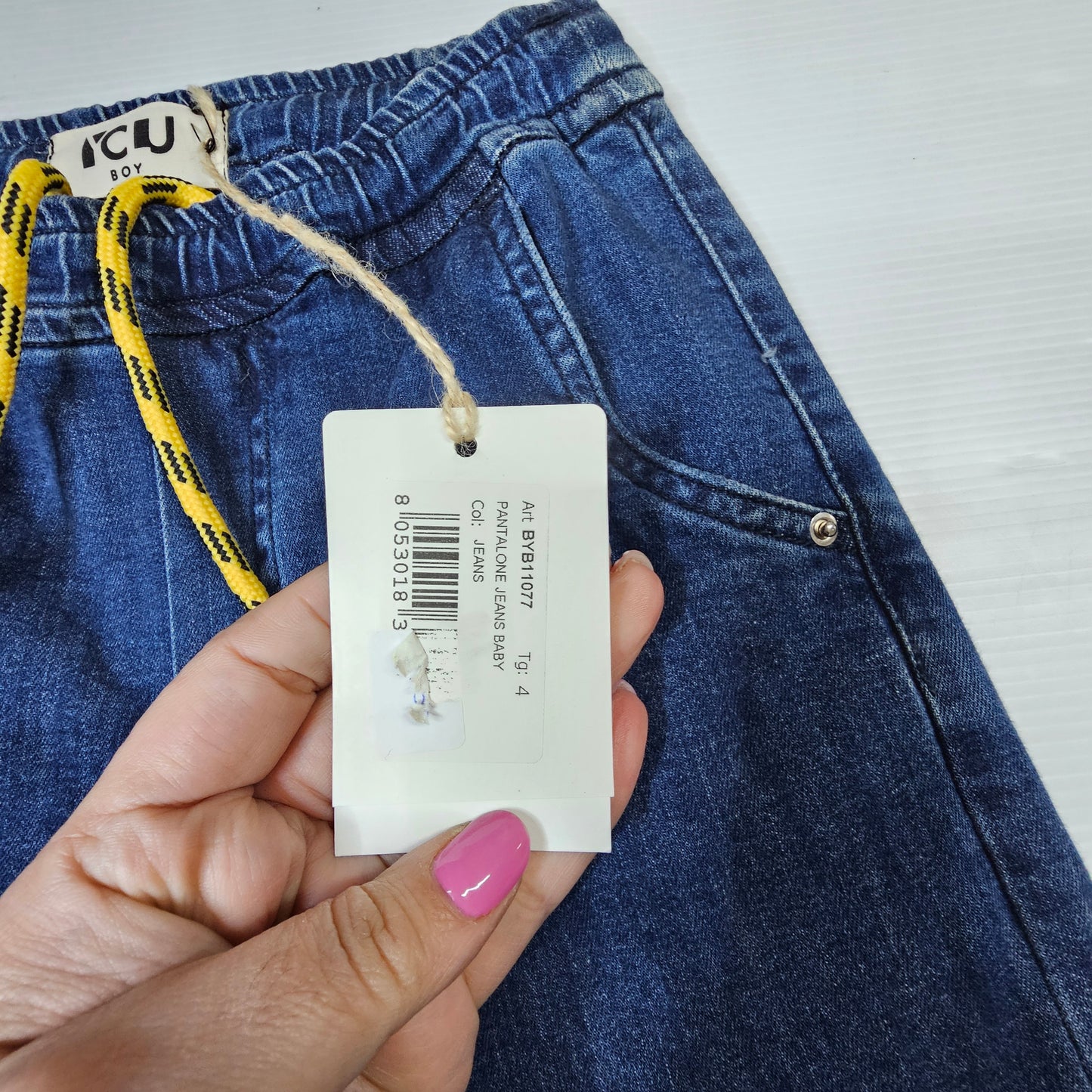 Jeans bambino denim con coulisse elasticizzata – YCLU