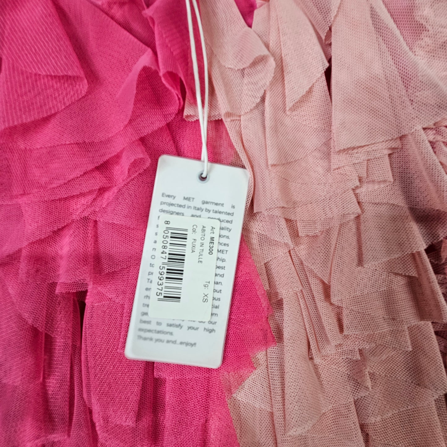 Vestito bimba MET ME300 tulle bicolor con balze