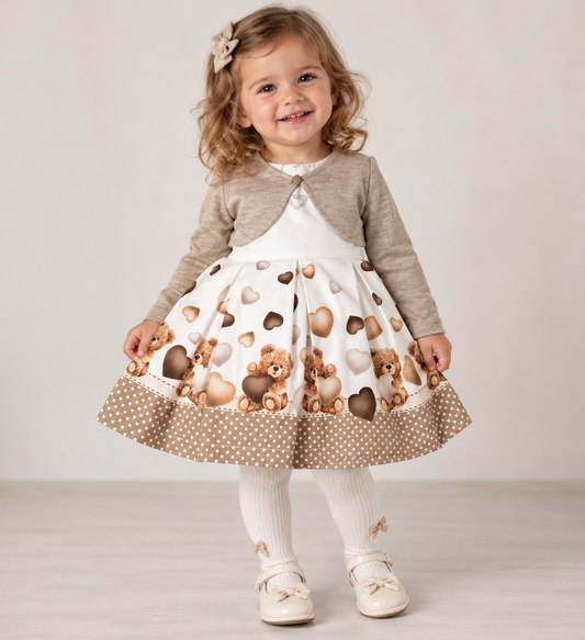 Vestito Neonata Orsetti con Coprispalle