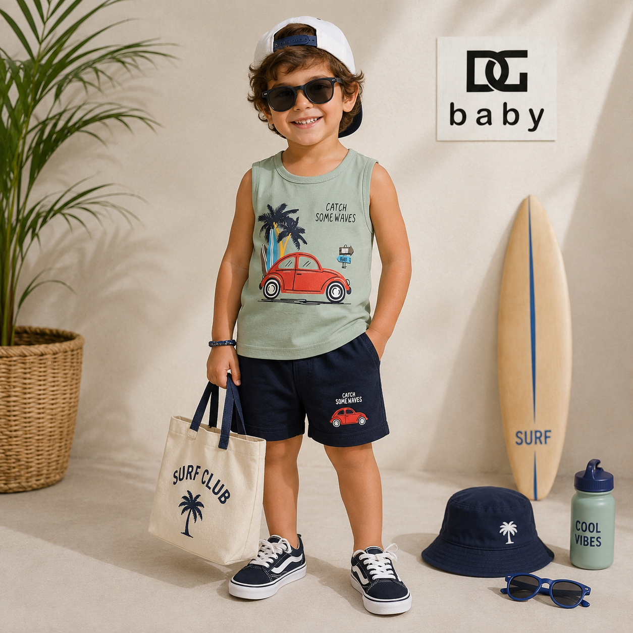 Completo Bambino Catch Some Waves Auto Vintage