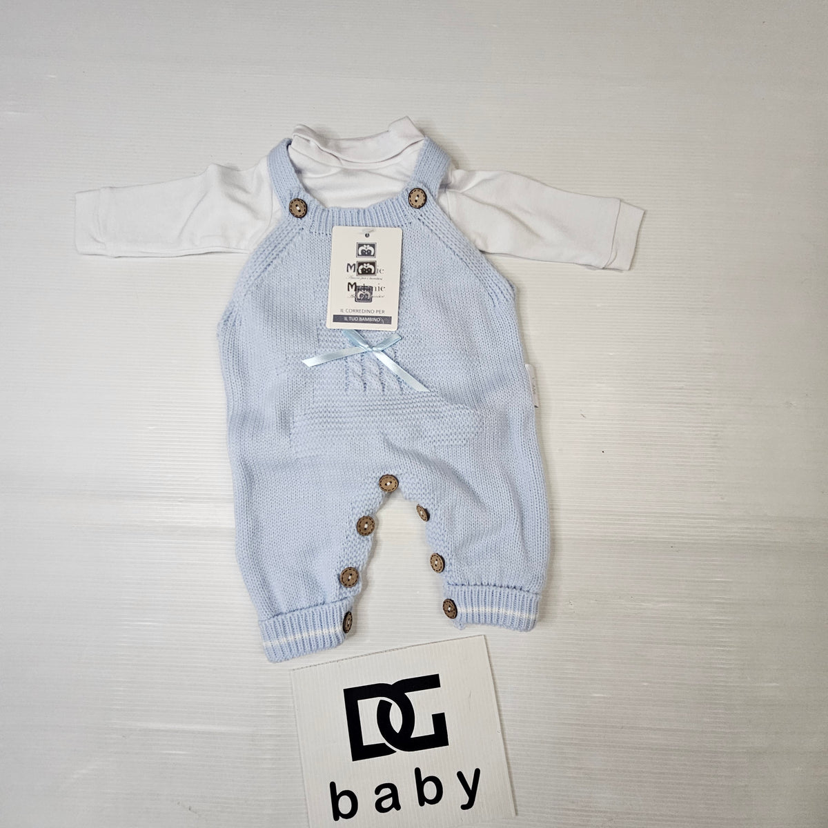 Completo Salopette in Maglia Neonato LA04