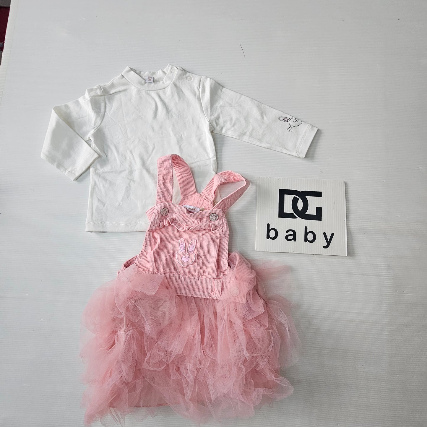 Vestitino Salopette Neonata Bunny con Tulle