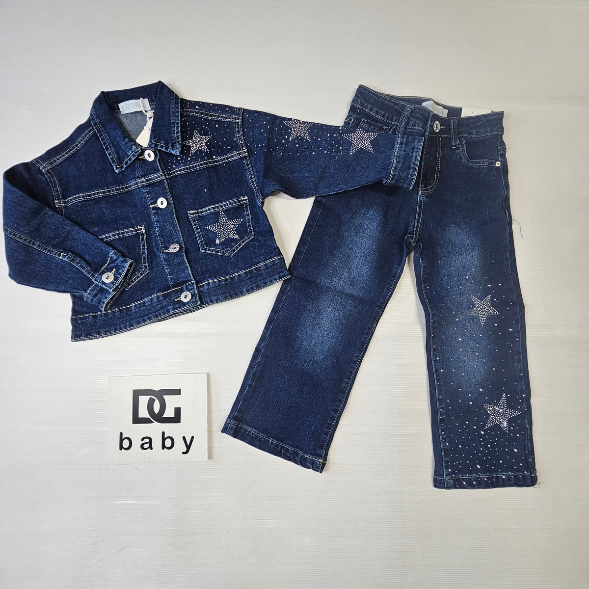 Completo Bambina Denim Star Shine 2 Pezzi