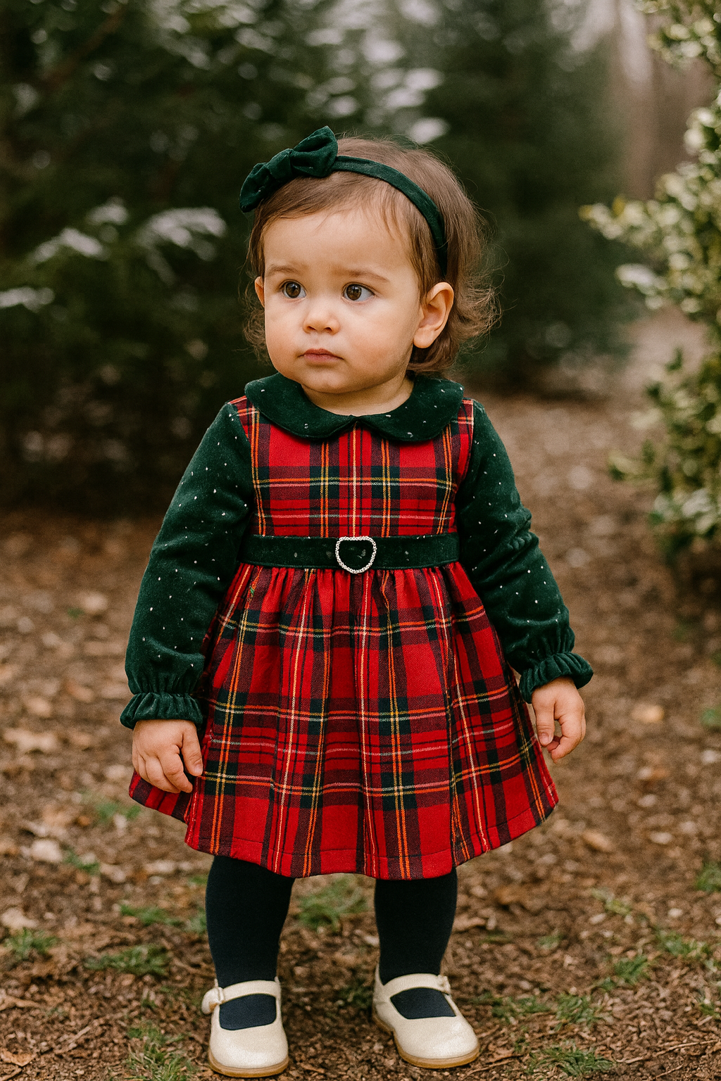 🎀 Vestitino Baby Scozzese Cuore