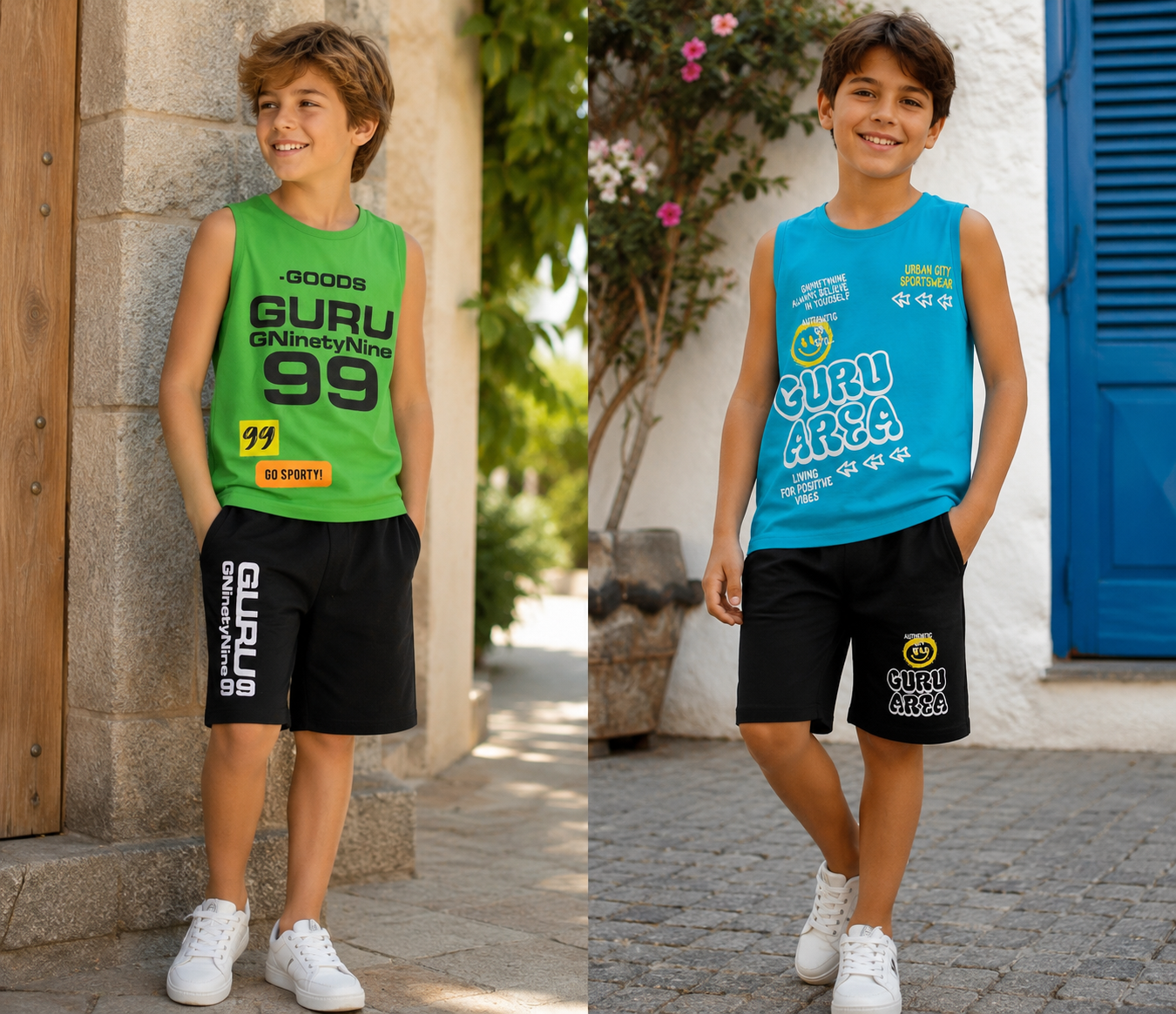 Completo Sportivo GURU Ragazzo Canotta e Bermuda