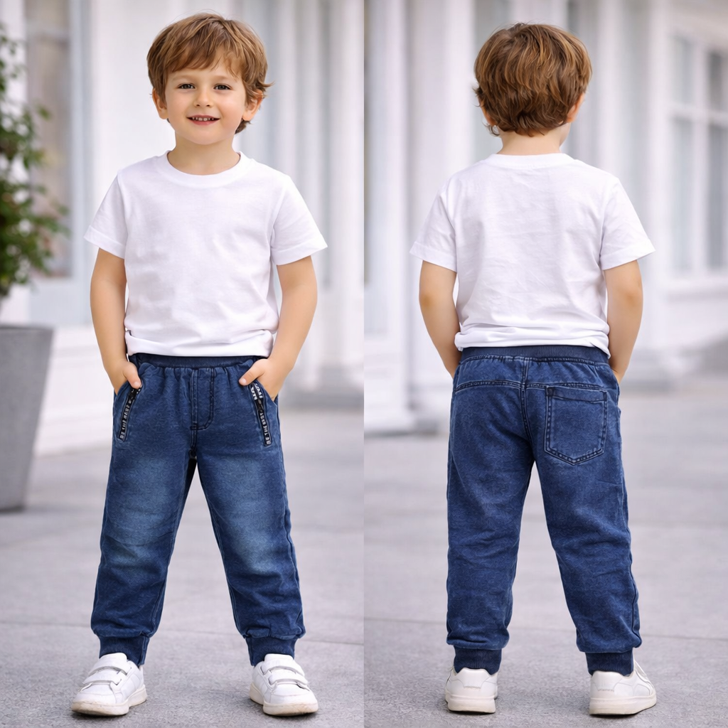 Pantalone bambino “Jogger Denim” effetto jeans