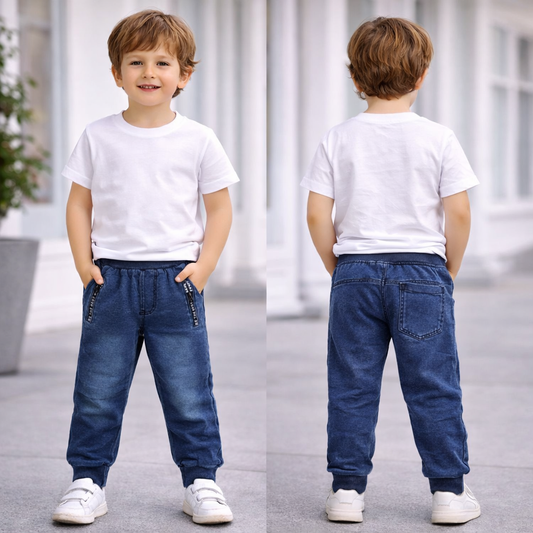 Pantalone bambino “Jogger Denim” effetto jeans