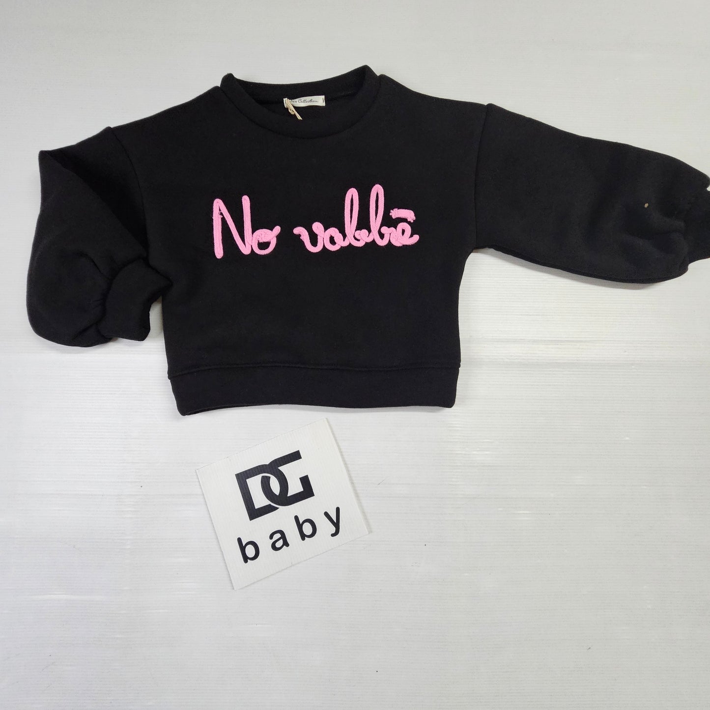 Felpa “No Valbé” 💗 – Nera con scritta rosa