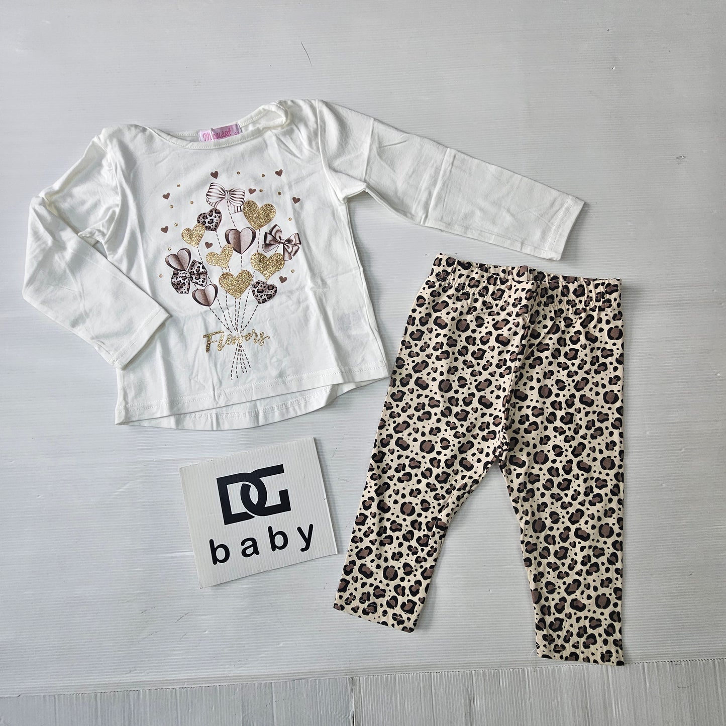 Completo Bambina Cuori & Animalier in Caldo Cotone