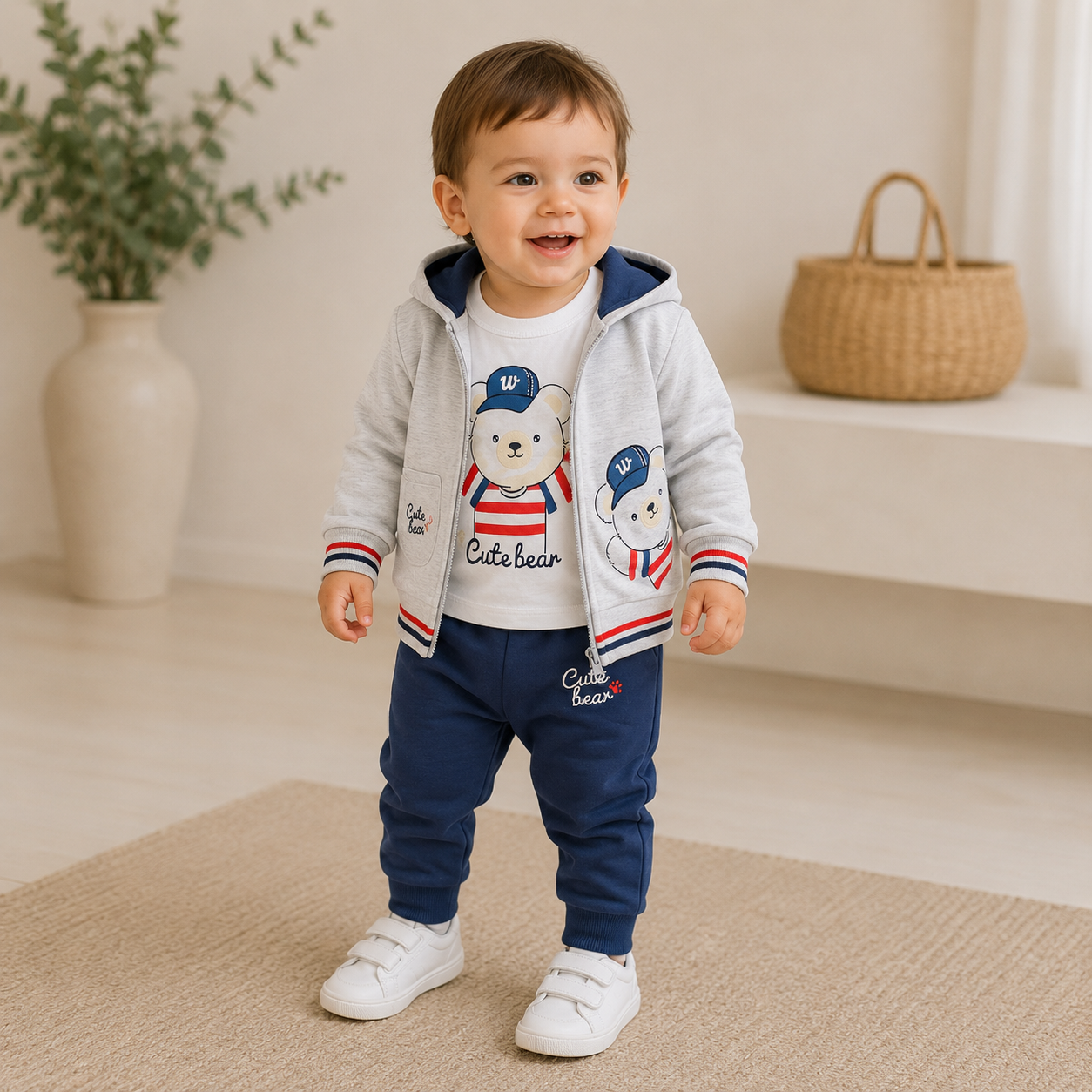 Completo Neonato Cute Bear 3 Pezzi