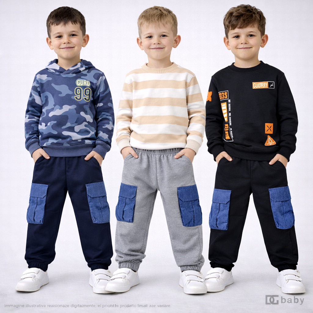 👖✨ Pantalone Tuta Cargo Kids Street