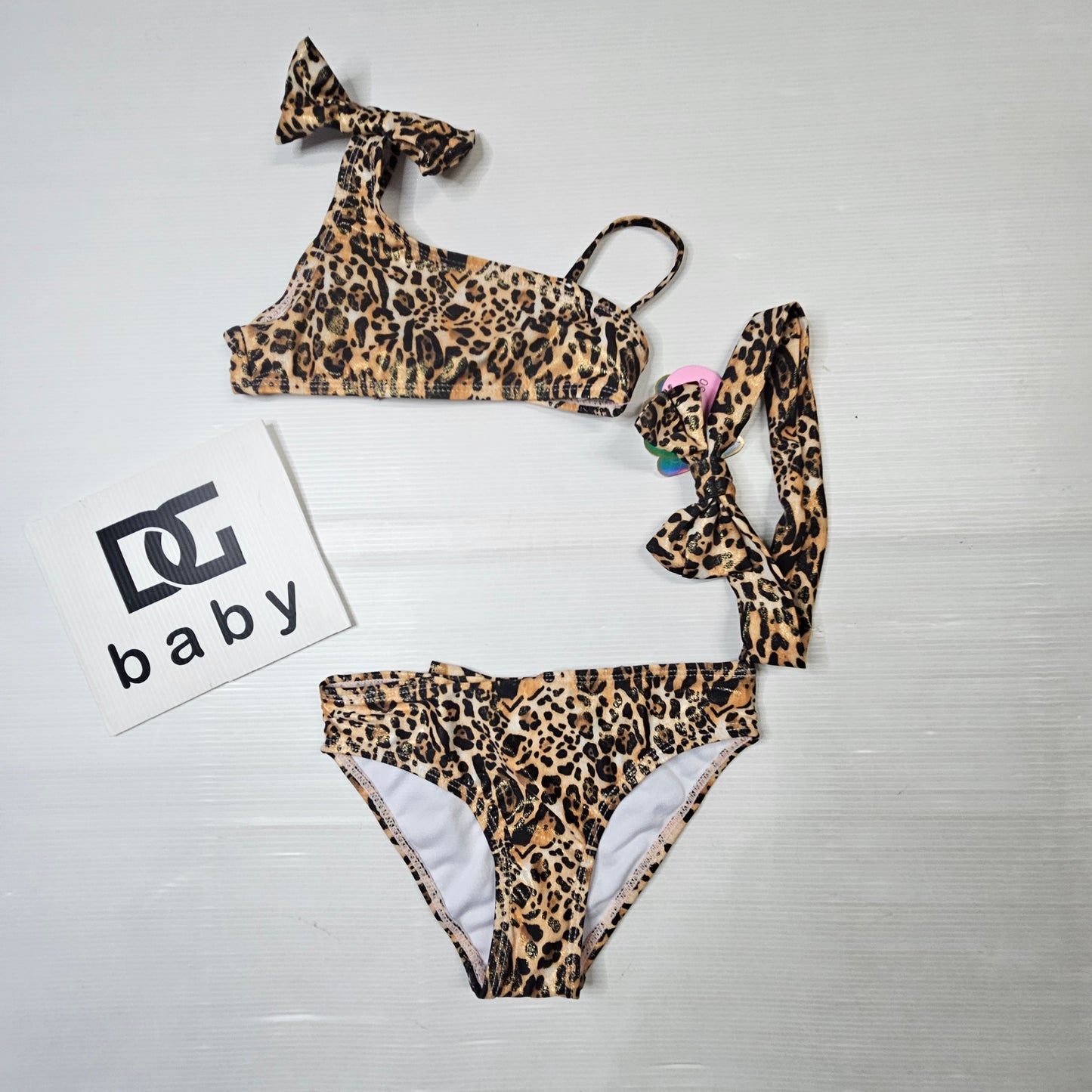 Costume Bikini Leopardato con Fiocchi