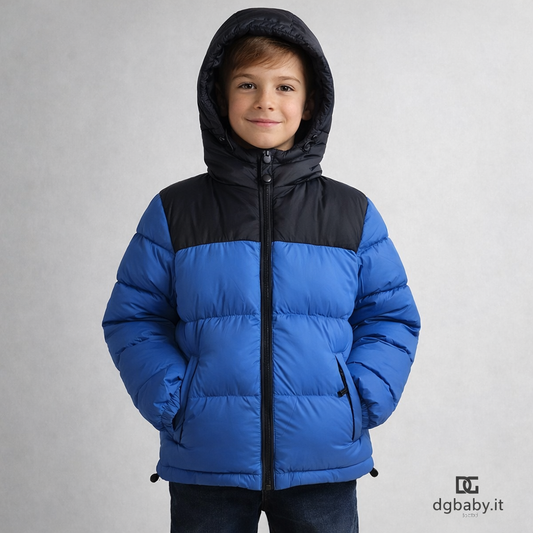 Piumino “Nord Sky” con cappuccio – Blu/Nero