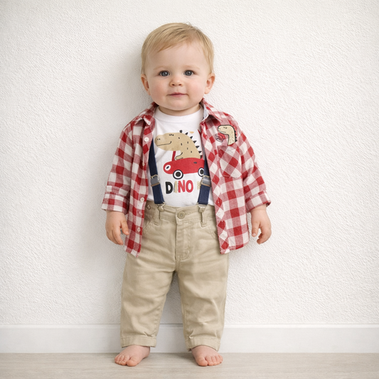 Completo 3 Pezzi Neonato “Dino Adventure” 🦖💚