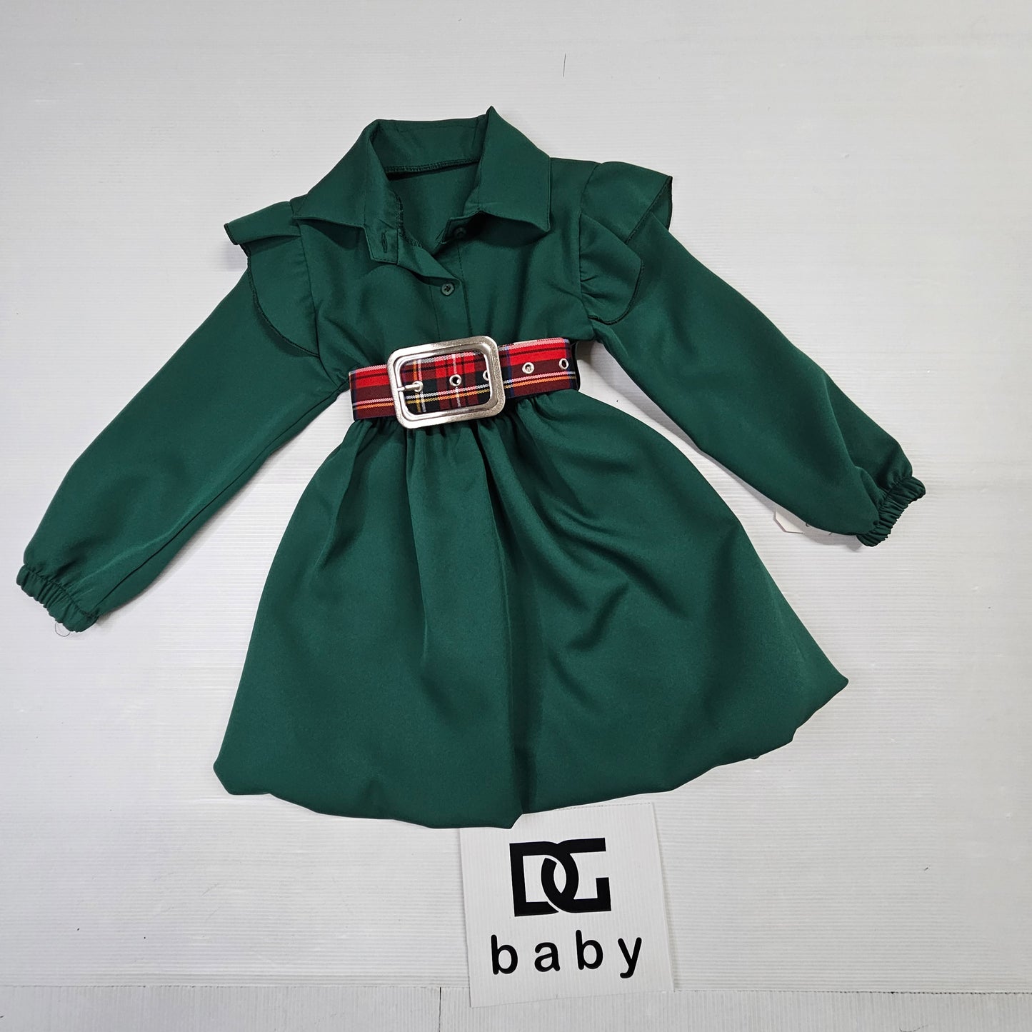 💚 Vestito Cintura Scozzese Ragazza