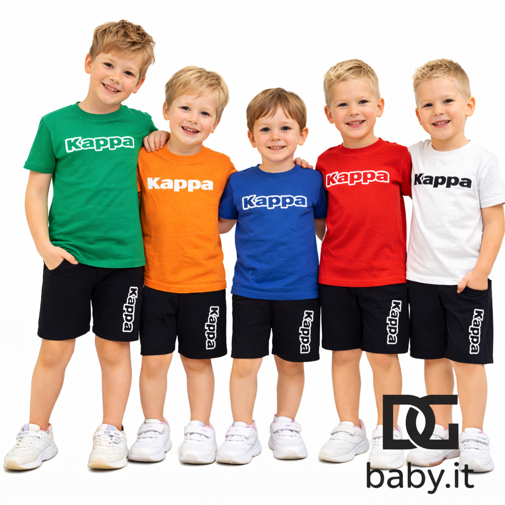 Completo bimbo Kappa 33296TW t-shirt + bermuda logo