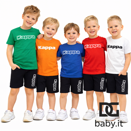 Completo bimbo Kappa 33296TW t-shirt + bermuda logo
