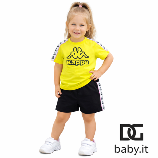 Completo bimba Kappa 8066K014351 02AN Lemon YZ1W t-shirt + short