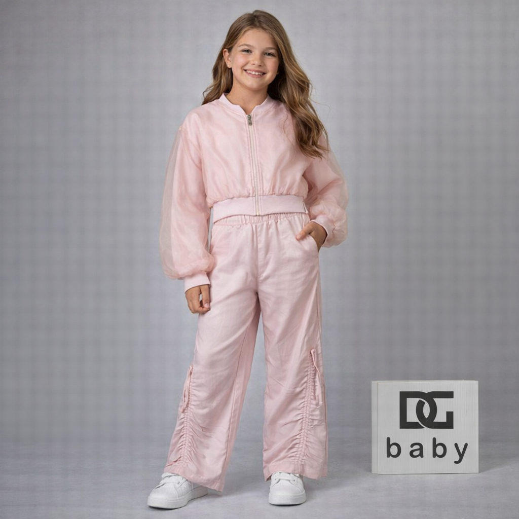 Completo bambina rosa con bomber e pantalone – TOBETOO